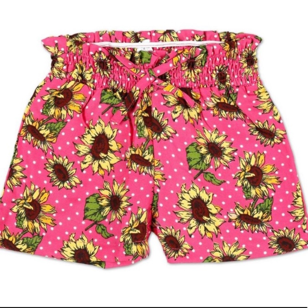 Toddler Sunflower Shorts- Pink